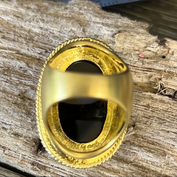 Onyx Black 18K Faceted Sheila Fajl GLOW Masterpiece Statement Cocktail Ring - Picture 5 of 14